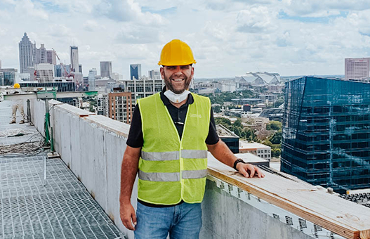 Construction Worker on roof