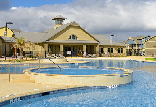 Resort style pool and spa